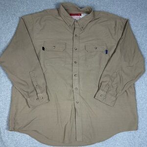 Riverside FR Shirt Mens 3XL Beige Tecasafe Plus HRC‎ 2 Flame Resistant Workwear